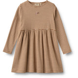 Wheat Warm Hazel Stripe Jersey Kjole L/S Embroidery Sessa