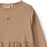Wheat Warm Hazel Stripe Jersey Kjole L/S Embroidery Sessa