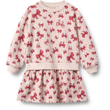 Wheat Almond Peach Bows Sweat Kjole L/S Maggie