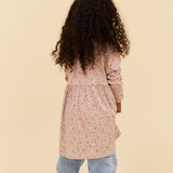 Wheat Grey Cloud Flowers Jersey Kjole L/S Emmy