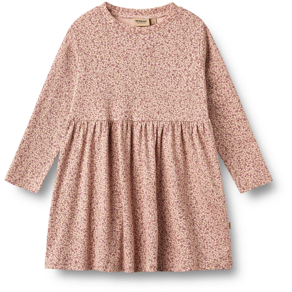 Wheat Dime Rose Small Flowers Jersey Kjole L/S Sessa