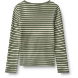 Wheat Dark Green Stripe Bluse Stig