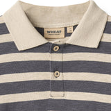Wheat Greyblue Stripe Polo Skjorte L/S Fred