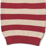 Wheat Red Christmas Stripe Strikket Christmas Lue