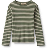 Wheat Dark Green Stripe Bluse Stig