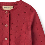 Wheat Red Cherry Strikk Cardigan Maia