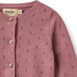 Wheat Warm Lilac Strikk Cardigan Maia