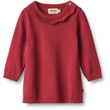 Wheat Red Cherry Strikk Kjole L/S Nannie