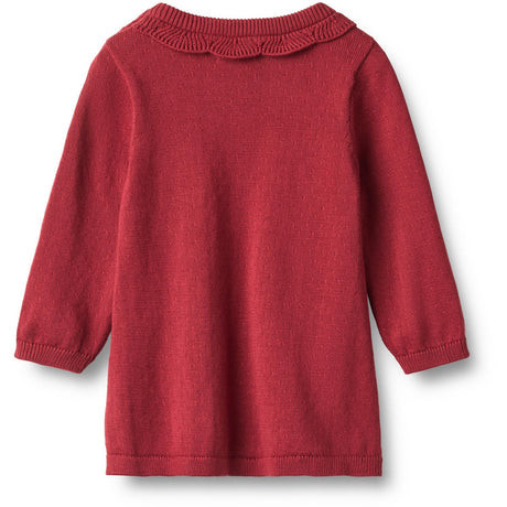 Wheat Red Cherry Strikk Kjole L/S Nannie