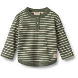 Wheat Dark Green Stripe Bluse Osvald