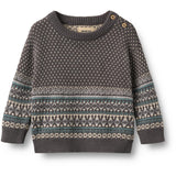 Wheat Dark Charcoal Jacquard Pullover Julius