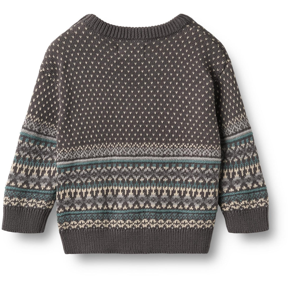 Wheat Dark Charcoal Jacquard Pullover Julius
