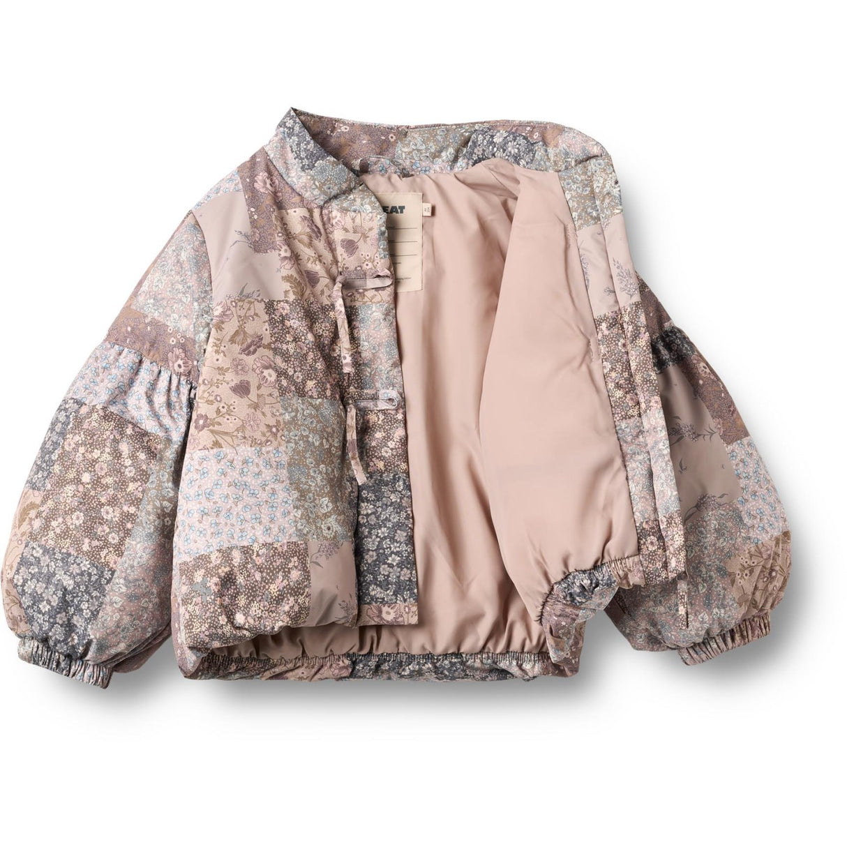 Wheat Patchwork Flowers Puffer Jakke Zallie