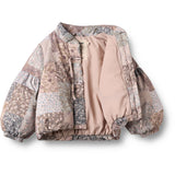 Wheat Patchwork Flowers Puffer Jakke Zallie