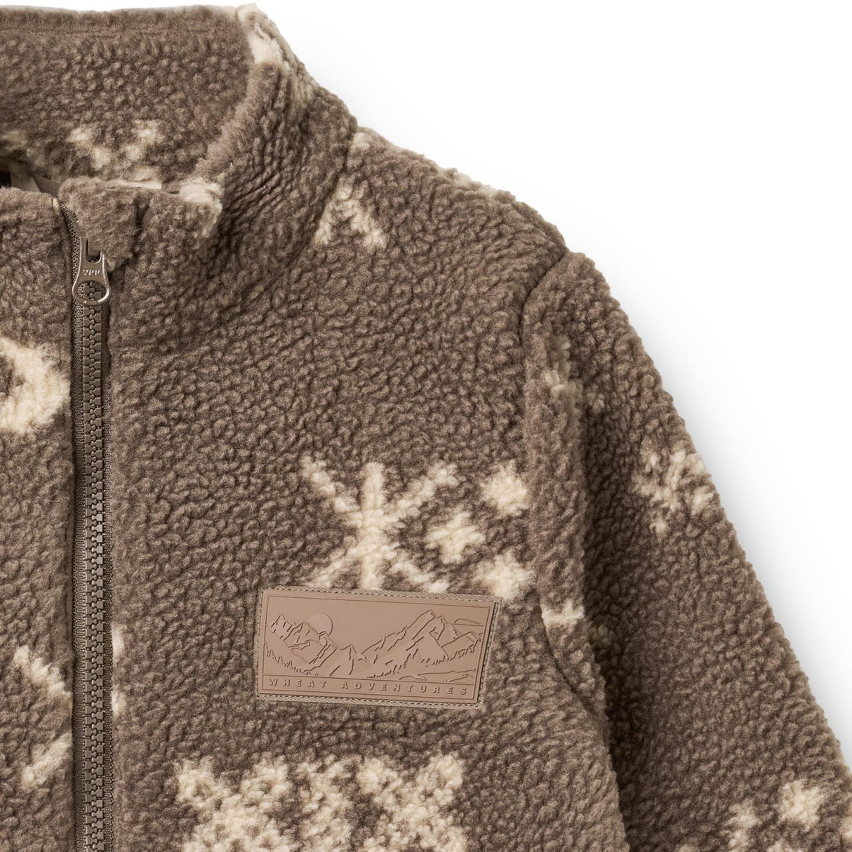 Wheat Dry Wood Jacquard Fleece Jakke Helge