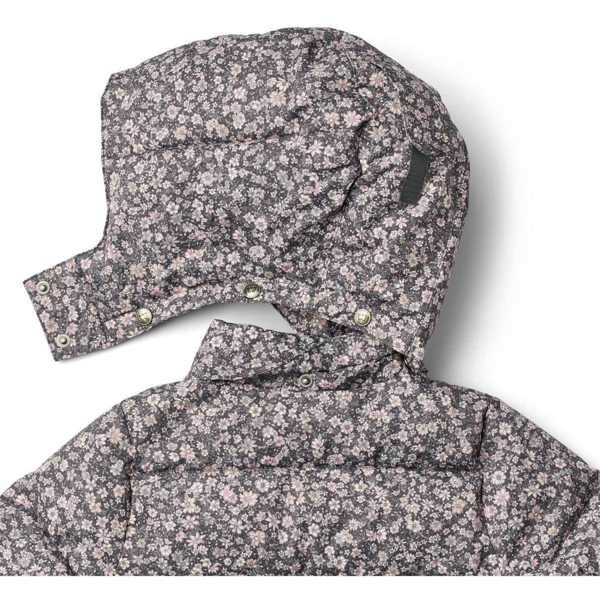 Wheat Dark Charcoal Flowers Puffer Frakk Yrsa