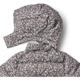 Wheat Dark Charcoal Flowers Puffer Frakk Yrsa