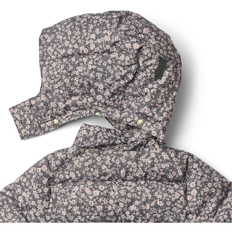 Wheat Dark Charcoal Flowers Puffer Frakk Yrsa