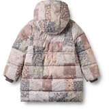 Wheat Patchwork Flowers Puffer Frakk Yrsa