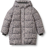 Wheat Dark Charcoal Flowers Puffer Frakk Yrsa