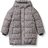 Wheat Dark Charcoal Flowers Puffer Frakk Yrsa