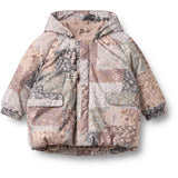 Wheat Patchwork Flowers Puffer Jakke Billo