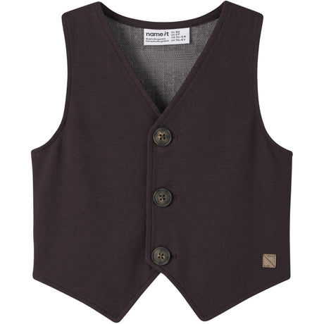 Name It Chocolate Plum Solid Nmmrobino Vest Unb
