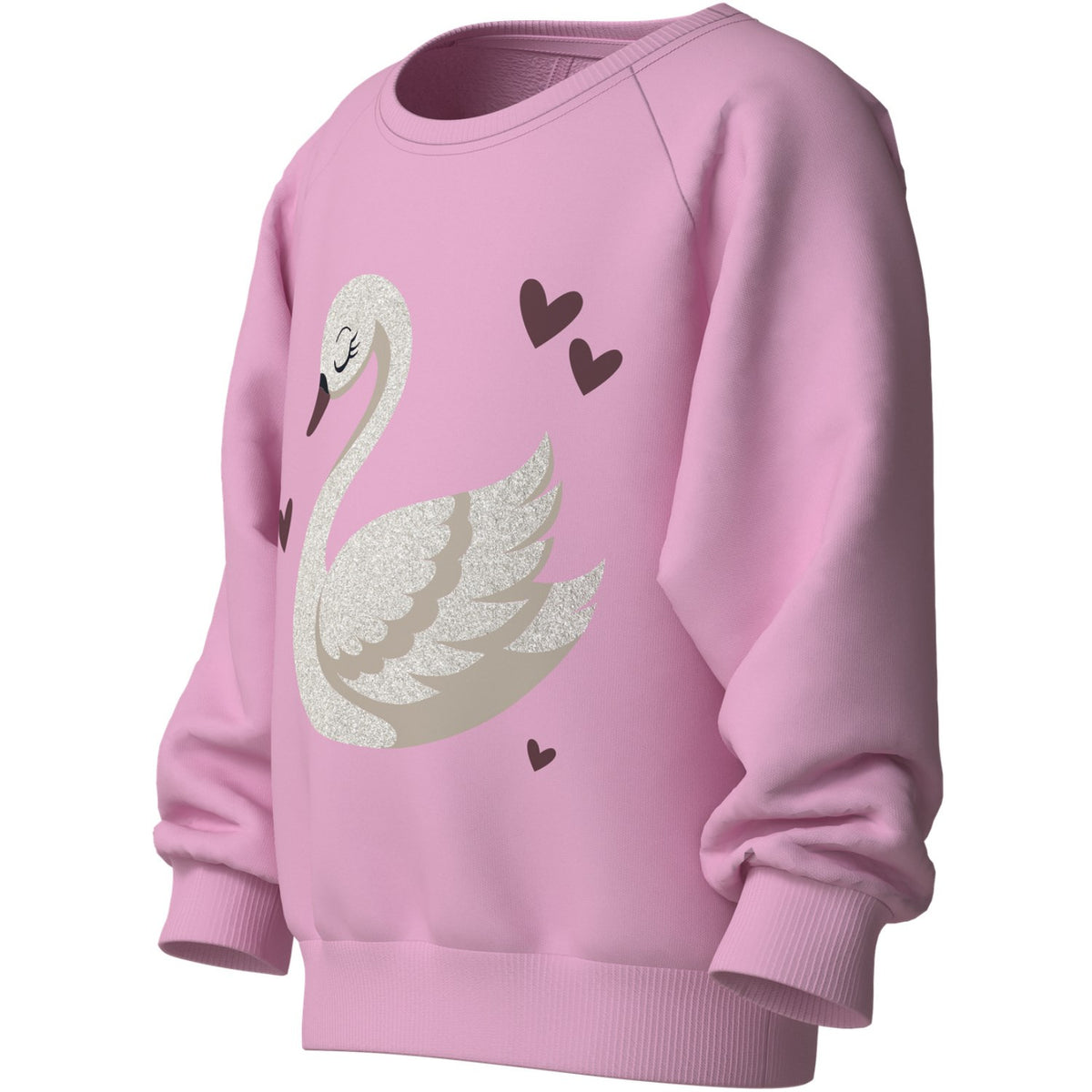 Name It Full Blooming Pink Swan Nmfvenus Ls Nreg Sweat Bru