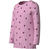 Name It Full Blooming Pink Heart Nmfvemma Glitter Ls Slim Topp