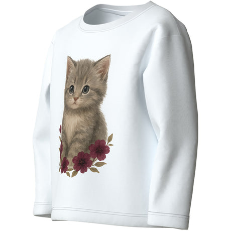 Name It Bright White Cute Kitten Nmfvotea Ls Nreg Topp