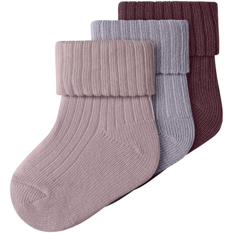 Name It Mauve Shadows Nbfnobba 3-Pakning Strømper