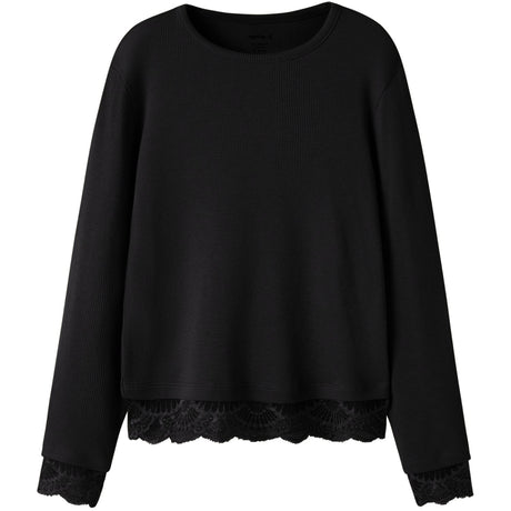 Name It Black Nkfrosima Ls Slim Topp