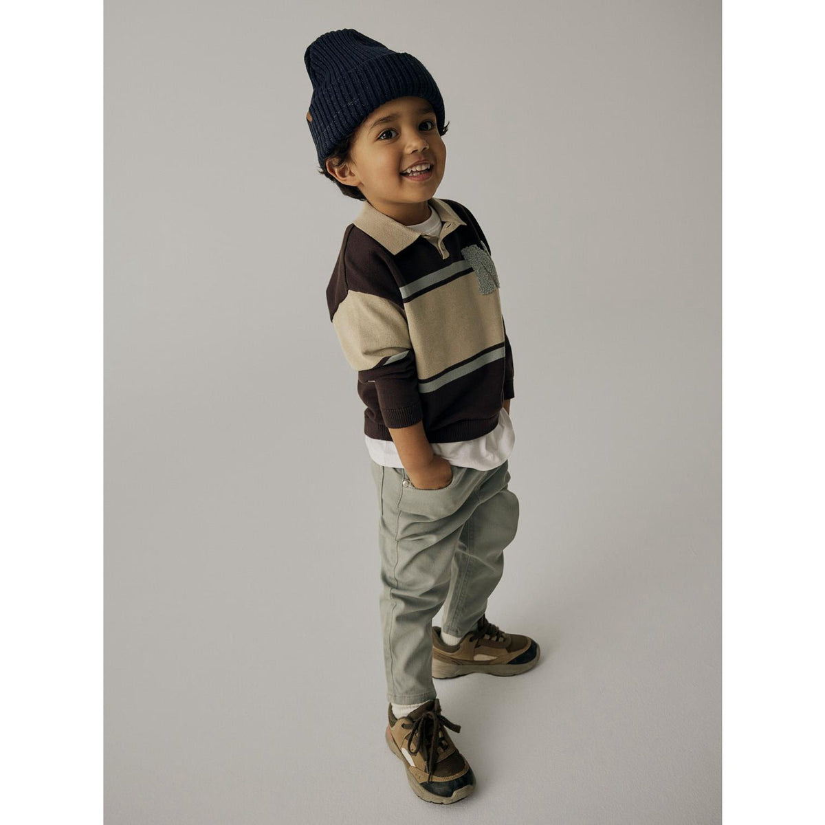 Name It Chocolate Plum With N Nmmral Ls Strikk Polo