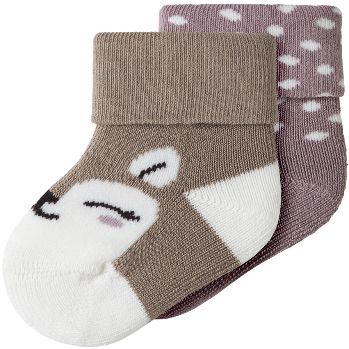 Name It Mauve Shadows Coca Mocha Nbframbi 2-Pakning Frotte Strømper