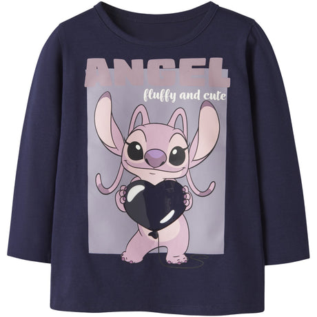 Name It Evening Blue Nmfoda Stitch Ls Nreg Topp Box Wdi