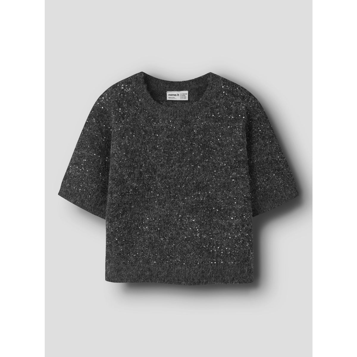Name It Black Nkfriaglitter Ss Strikk Topp