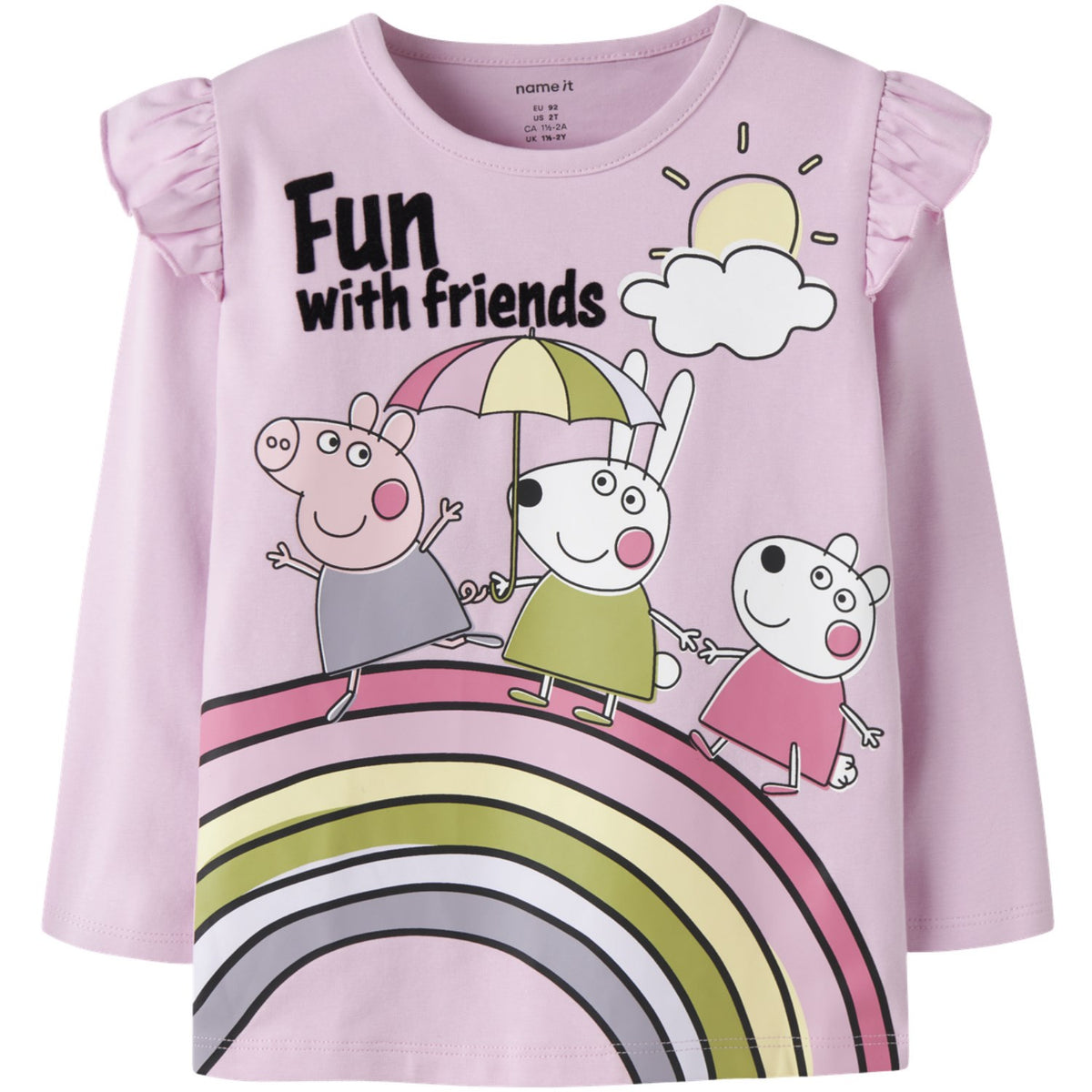Name It Full Blooming Pink Nmfomba Peppa Ls Nreg Topp Eske Cplg