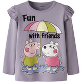 Name It Lavender Gray Nmfomba Peppa Ls Nreg Topp Eske Cplg