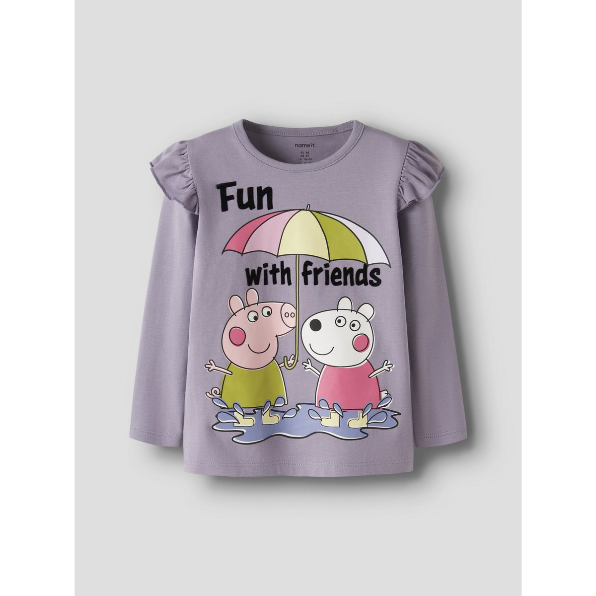 Name It Lavender Gray Nmfomba Peppa Ls Nreg Topp Eske Cplg