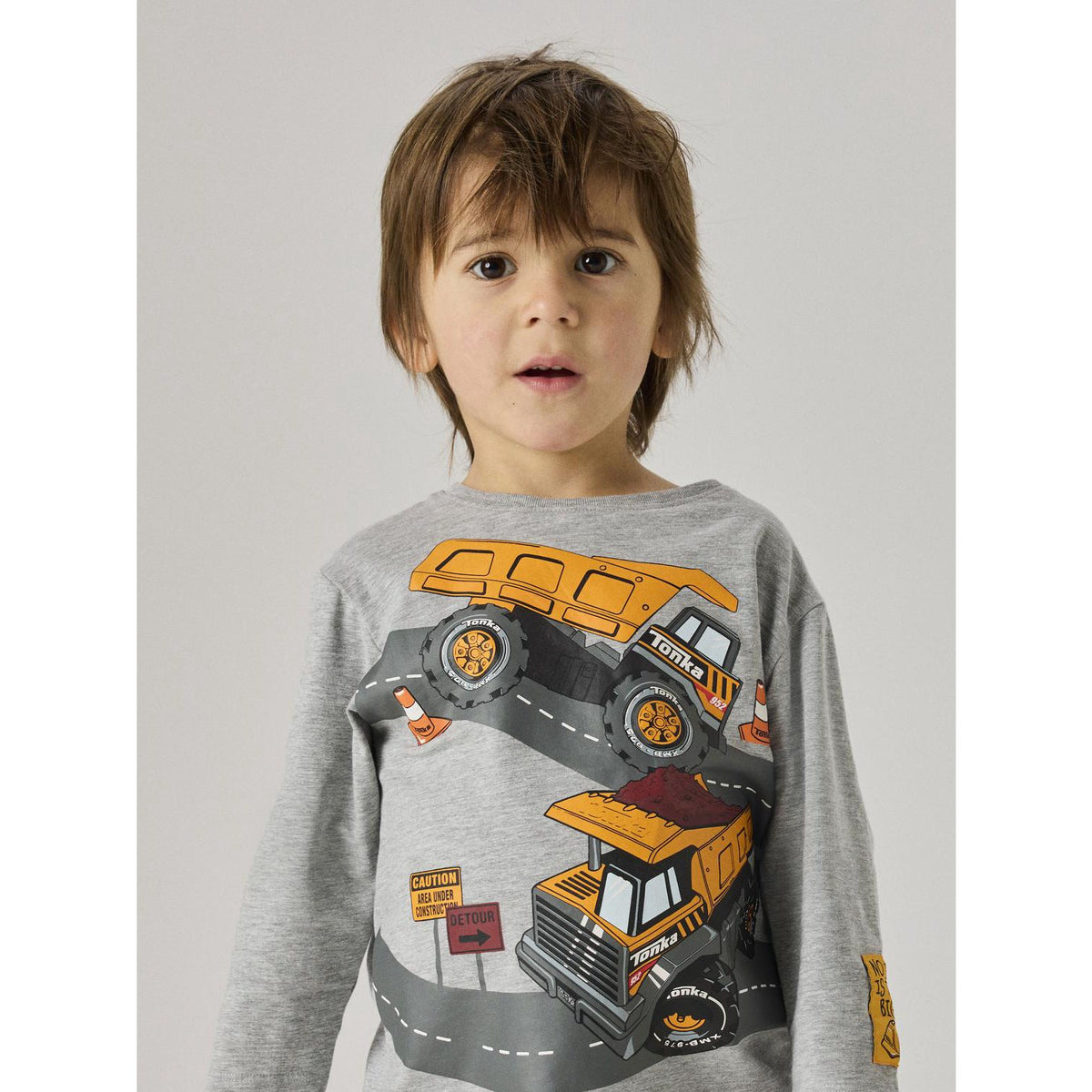 Name It Grey Melange Nmmnial Tonka Ls Nreg Topp Cplg