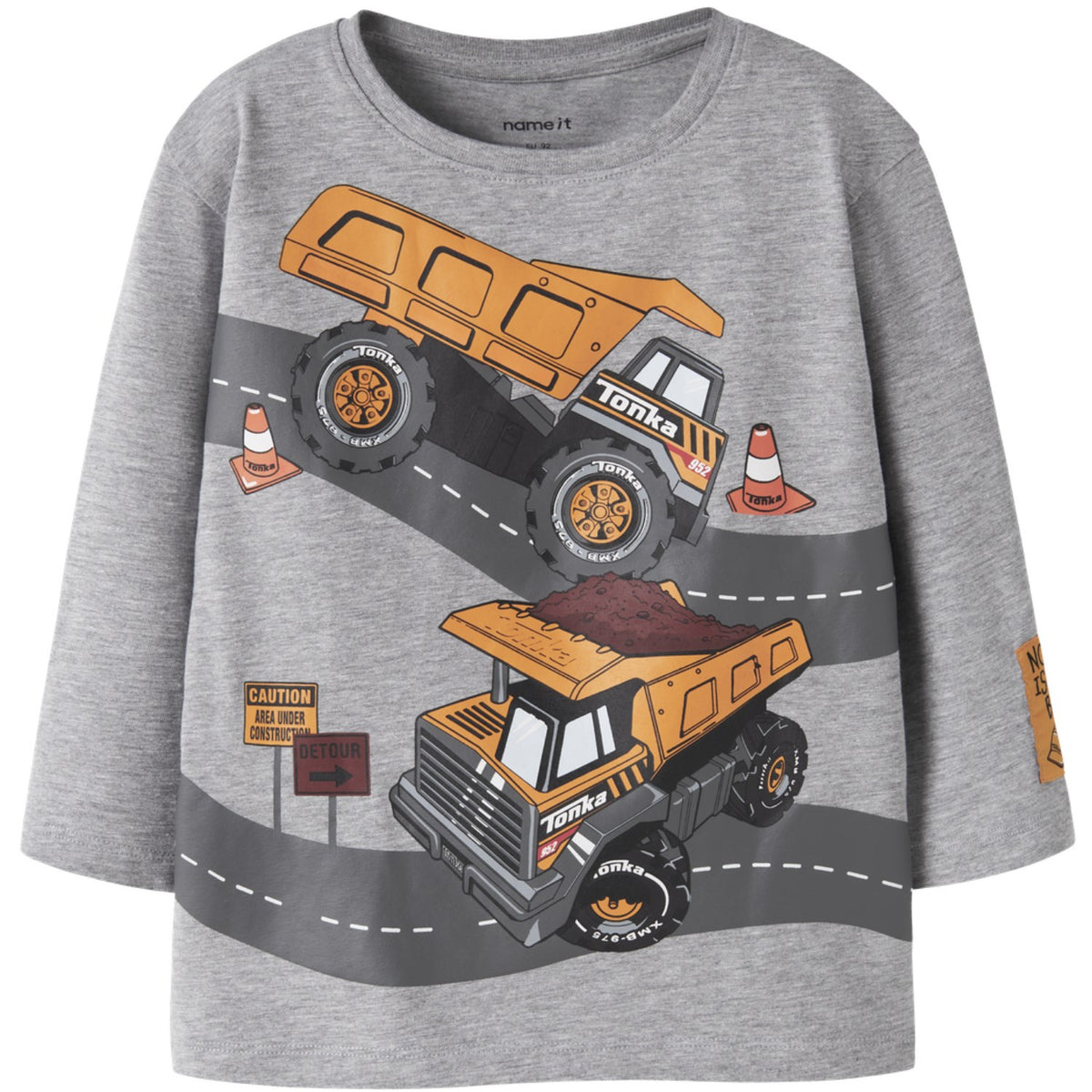 Name It Grey Melange Nmmnial Tonka Ls Nreg Topp Cplg