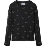 Name It Black Bow Nkfrestin Ls Mesh Slim Topp