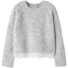 Name It Light Grey Melange Nkfsacha Ls Loose Strikk