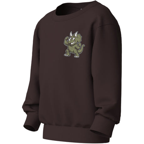 Name It Chocolate Plum Jurassic Prankster Nmmvildar Ls Nreg Sweat Bru