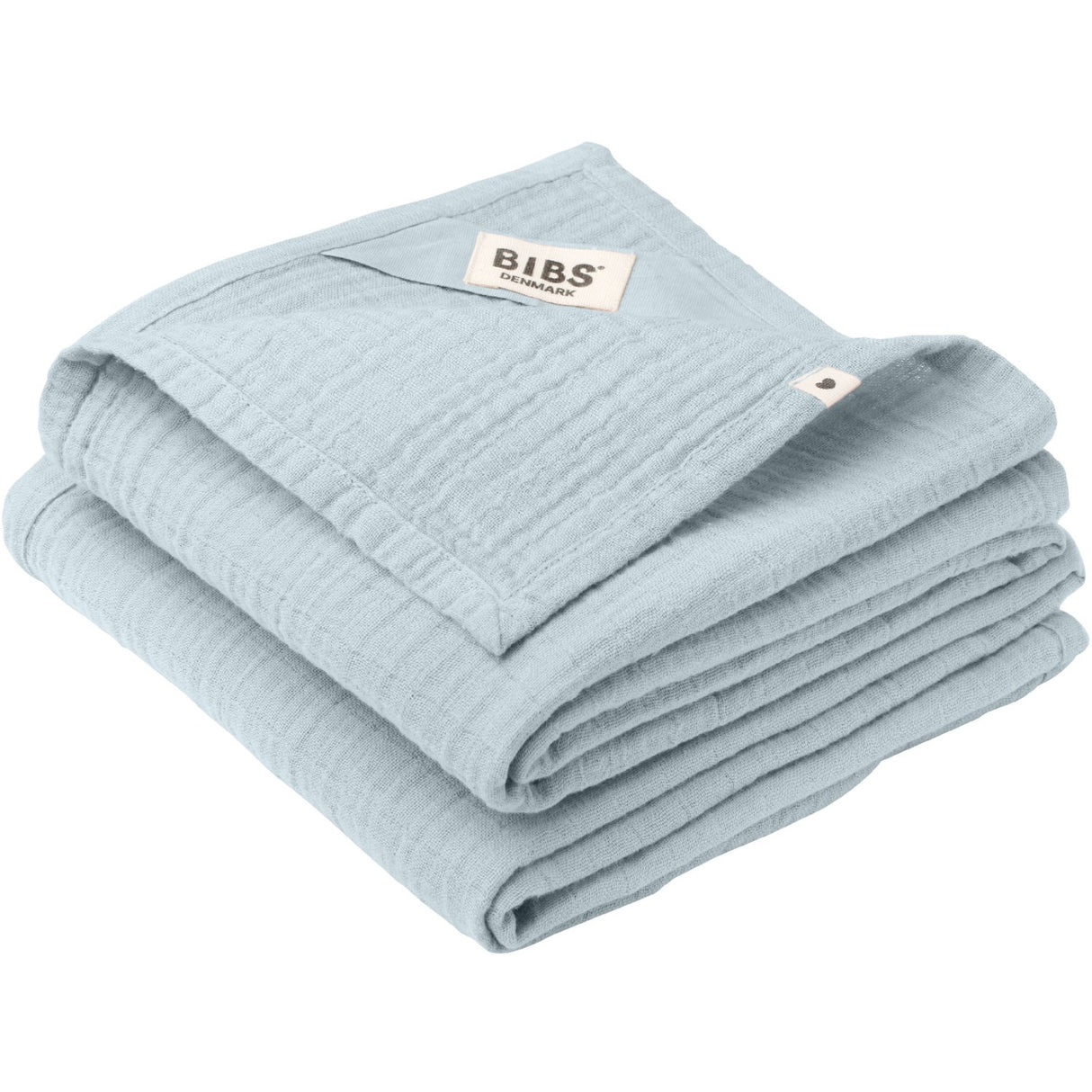 Bibs Baby Blue Muslin Cloth 2-Pakning