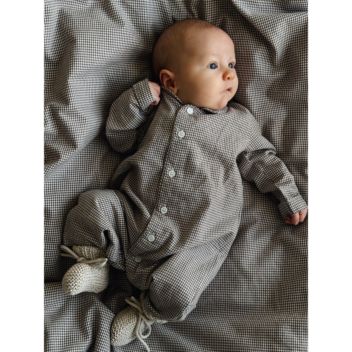 Lalaby Tiny Check Brown Classic Pj Drakt