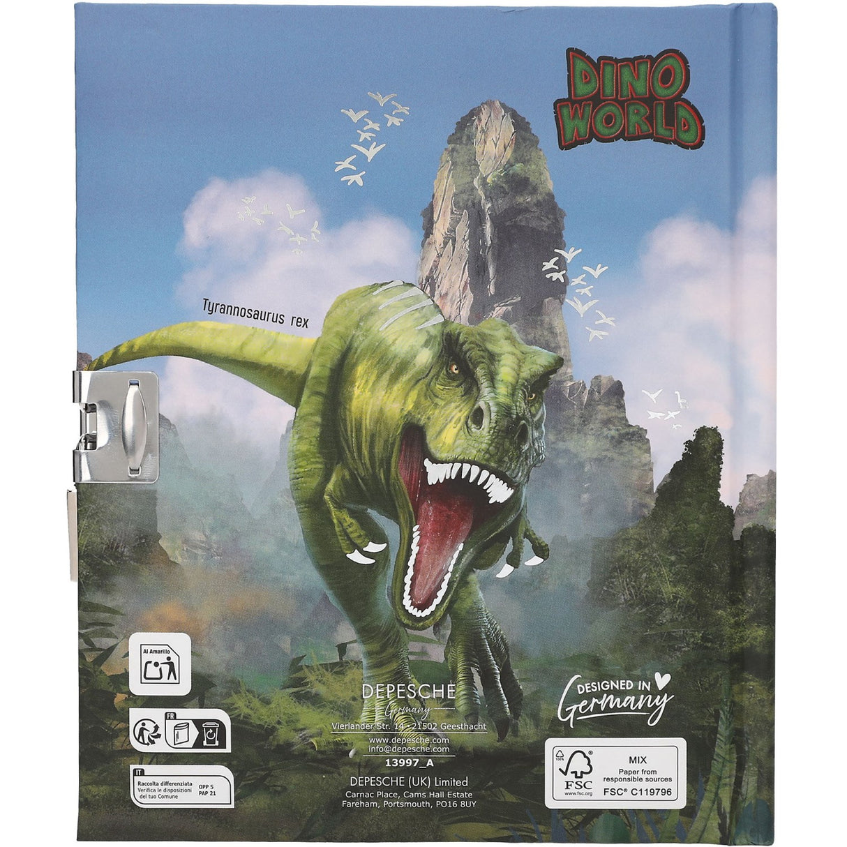 Dino World Dagbok Med Padlock