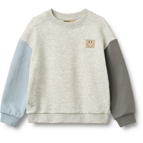 Wheat Light Melange Grey Collegegenser L/S Lennon Badge
