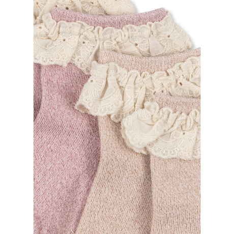Konges Sløjd Rosette 2 Pakke Glitter Frill Strømper