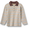 Wheat Multi Blue Stripe Polo Skjorte L/S Fred